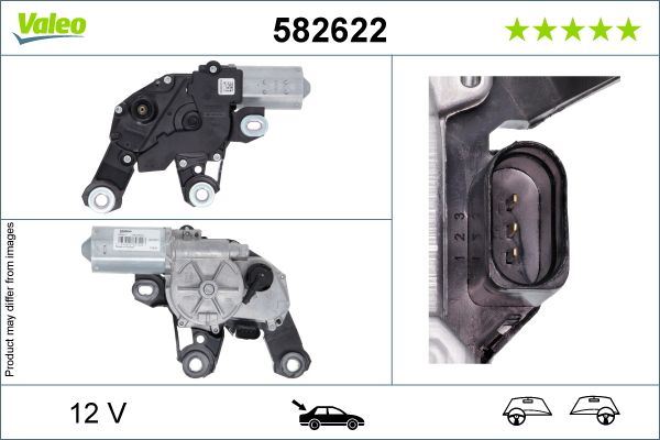 Valeo Rear Wiper Motor for Audi, OEM quality, OEM 4KE955711, MPN 582622
