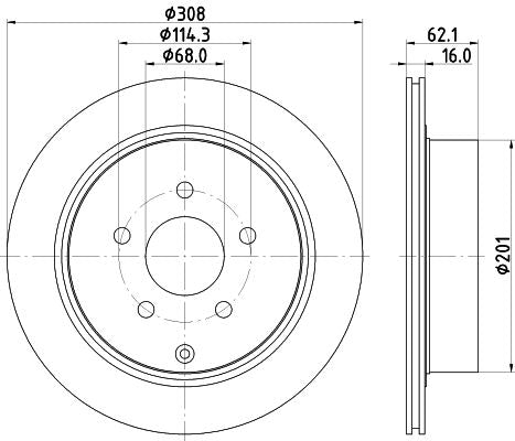 Infiniti QX50 Brake Disc, Hella OEM, OEM 432062V70A - View 3
