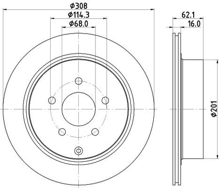 Infiniti QX50 Brake Disc, Hella OEM, OEM 432062V70A - View 3
