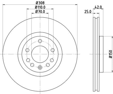 Hella Brake Disc for OPEL, Holden & more, OEM quality, OEM 09936911 - View 4