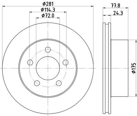 Hella Brake Disc for JEEP, OEM quality, OEM 09990510 - View 2