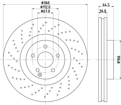 Mercedes-Benz SLC Brake Disc, Hella OEM, OEM 1724210600 - View 2