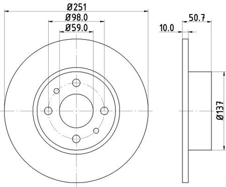 Hella Brake Disc for FIAT, OEM quality, OEM 0060801755 - View 2