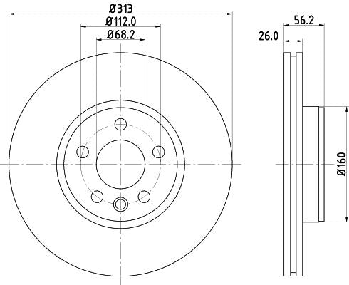 Hella Brake Disc for FORD, Volkswagen & more, OEM quality, OEM 1108038 - View 4