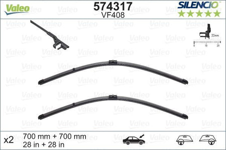 Valeo Front Wiper Blade Set for Citroen, Mercedes-Benz & more, OEM quality, OEM 2208201545, MPN 574317