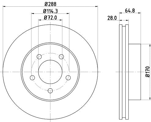 JEEP Cherokee Brake Disc, Hella OEM, OEM 52128247AA - View 2