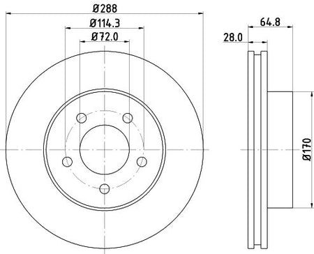 JEEP Cherokee Brake Disc, Hella OEM, OEM 52128247AA - View 2
