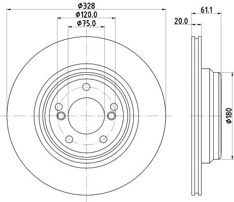BMW 3 Convertible Brake Disc, Hella OEM, OEM 2229379 - View 2