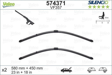 Valeo Front Wiper Blade Set for Alfa Romeo, OEM quality, OEM 50516542 - View 2
