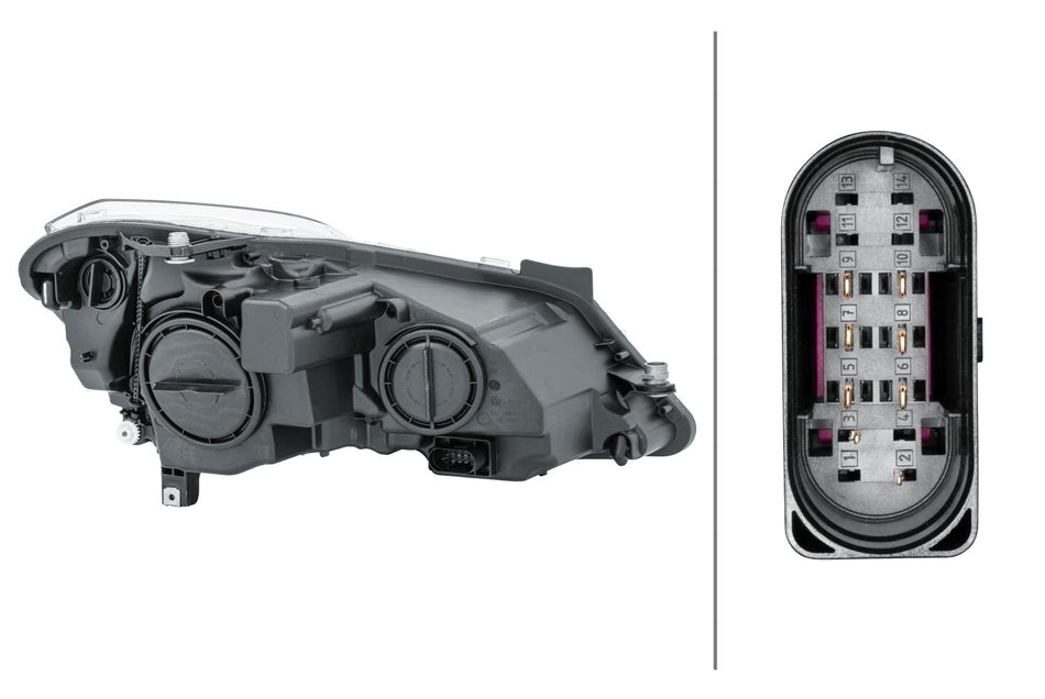 Mercedes-Benz E-Class Left Headlight | Hella OEM 207 820 29 61 - View 2