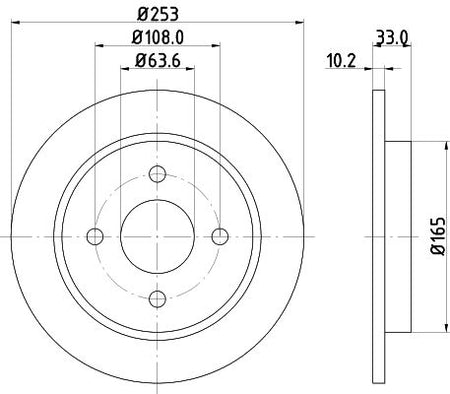 Hella Brake Disc for FORD & Ford Australia, OEM quality, OEM 1073756 - View 4