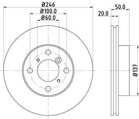 Suzuki Liana Brake Disc, Hella OEM, OEM 5531162G00 - View 4