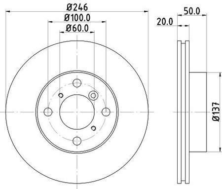 Suzuki Liana Brake Disc, Hella OEM, OEM 5531162G00 - View 4