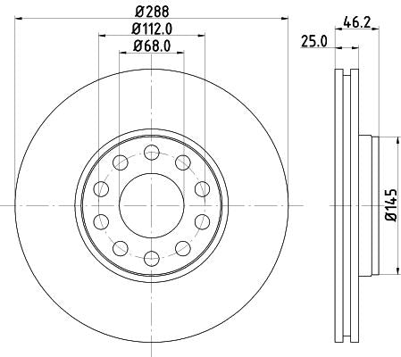 Volkswagen Passat B5.5 Variant Brake Disc, Hella OEM, OEM 4B0615301B - View 2