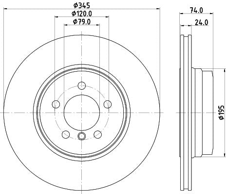 BMW 7 Brake Disc, Hella OEM, OEM 34216765889 - View 3