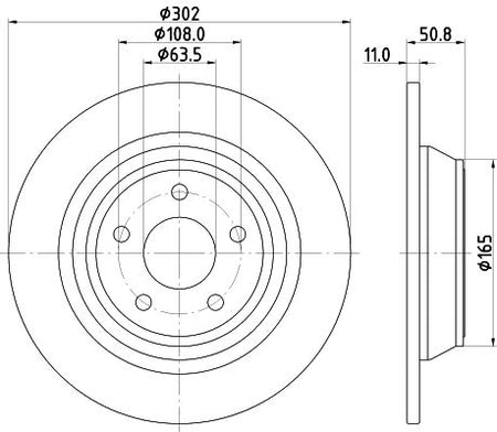 FORD Mondeo V Saloon Brake Disc, Hella OEM, OEM 2016293 - View 2