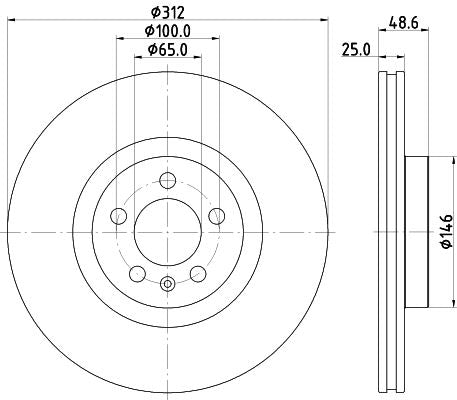 Volkswagen Polo VI Brake Disc, Hella OEM, OEM 2Q0615301N - View 3