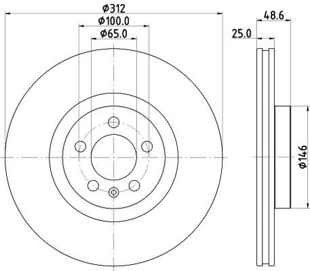 Volkswagen Polo VI Brake Disc, Hella OEM, OEM 2Q0615301N - View 3