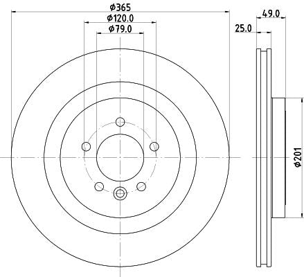 Land Rover Range Rover IV Brake Disc, Hella OEM, OEM LR033303 - View 4