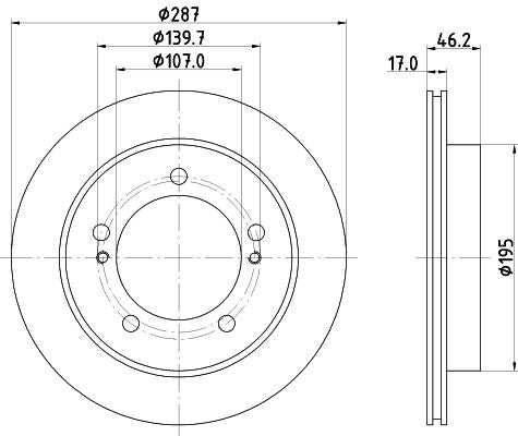 Hella Brake Disc for Suzuki, OEM quality, OEM 5521156B00 - View 3