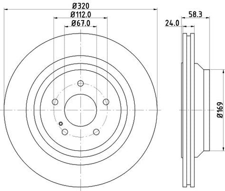 Hella Brake Disc for Mercedes-Benz, OEM quality, OEM 2214230412 - View 2
