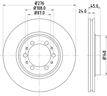 Hella Brake Disc for Mitsubishi, OEM quality, OEM MB618716 - View 3