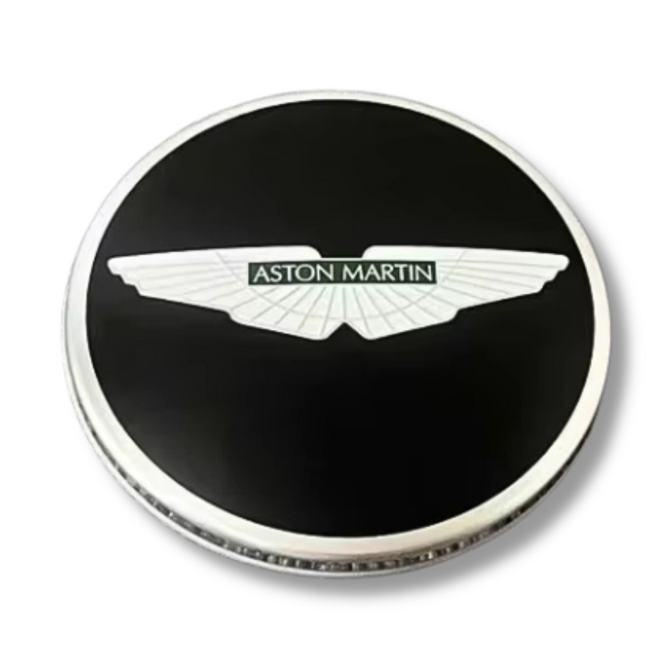 Aston Martin 68.5mm Black plastic Centre Caps Set, single, OEM 6G33-1A096-AA
