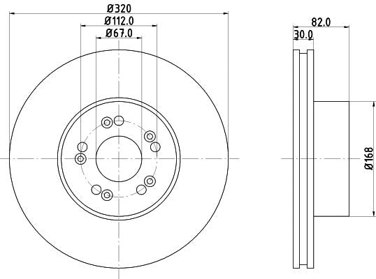 Mercedes-Benz S-Class Brake Disc, Hella OEM, OEM 1404210212, MPN 8DD 355 102-691