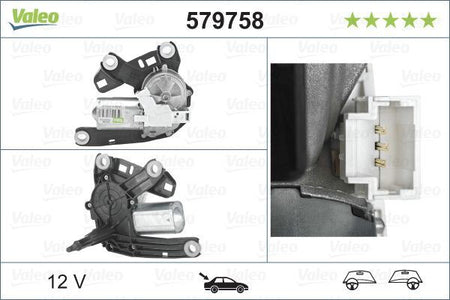 Valeo Rear Wiper Motor for Citroen, Peugeot & more, OEM quality, OEM 6405LR, MPN 579758