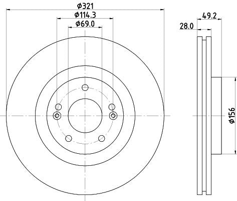 Hella Brake Disc for KIA, Hyundai & more, OEM quality, OEM 09B61410 - View 4