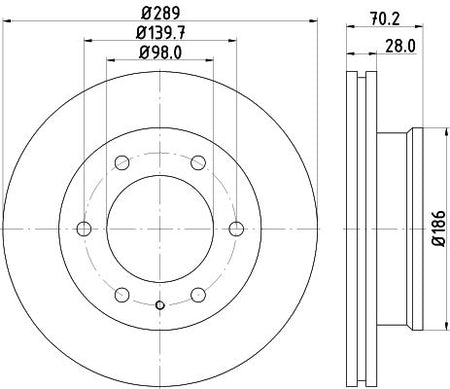 Ford Australia Ranger Pickup Brake Disc, Hella OEM, OEM 1490412 - View 2