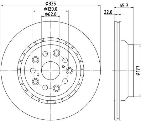 Lexus Ls Brake Disc, Hella OEM, OEM 4243250010 - View 2