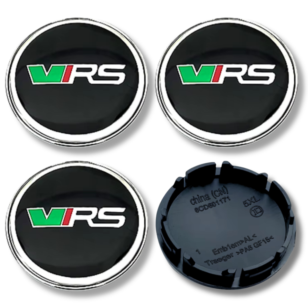 Skoda 56mm plastic Centre Caps Set, set of 4, OEM 5JA601151A