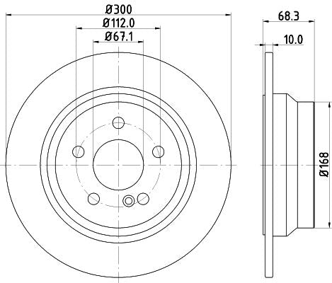 Hella Brake Disc for Mercedes-benz (bbdc) & Mercedes-Benz, OEM quality, OEM 0004231012 - View 3