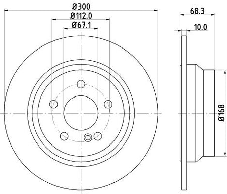Hella Brake Disc for Mercedes-benz (bbdc) & Mercedes-Benz, OEM quality, OEM 0004231012 - View 3