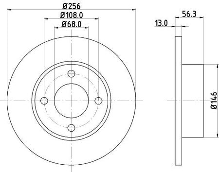 AUDI 80 B4 Saloon Brake Disc, Hella OEM, OEM 895615301 - View 2