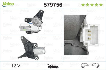 Valeo Rear Wiper Motor for Renault, OEM quality, OEM 8200153458, MPN 579756