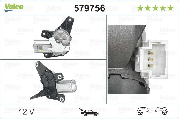 Valeo Rear Wiper Motor for Renault, OEM quality, OEM 8200153458, MPN 579756