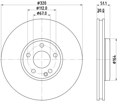 Mercedes-Benz GLA-Class Brake Disc, Hella OEM, OEM 2464212612 - View 4