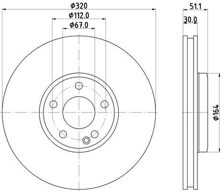 Mercedes-Benz GLA-Class Brake Disc, Hella OEM, OEM 2464212612 - View 4