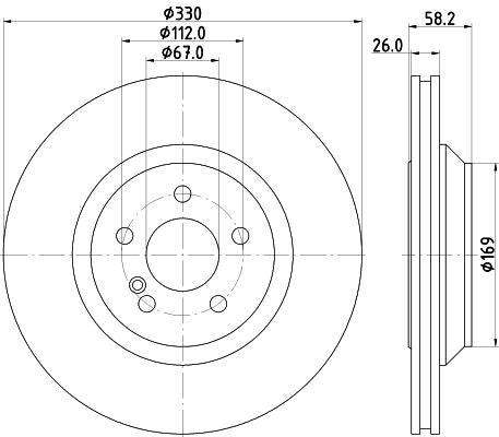 Hella Brake Disc for Mercedes-Benz, OEM quality, OEM 2304230812 - View 4