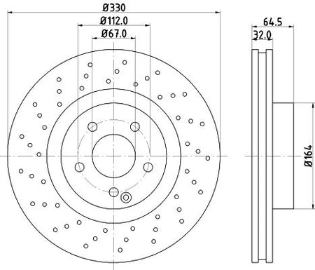 Hella Brake Disc for Mercedes-Benz & Mercedes-benz (bbdc), OEM quality, OEM 2304210512 - View 2