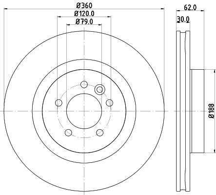 Hella Brake Disc for Land Rover, OEM quality, OEM LR019988 - View 2