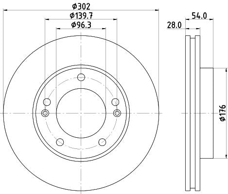 KIA Sorento Brake Disc, Hella OEM, OEM 517123E000 - View 2