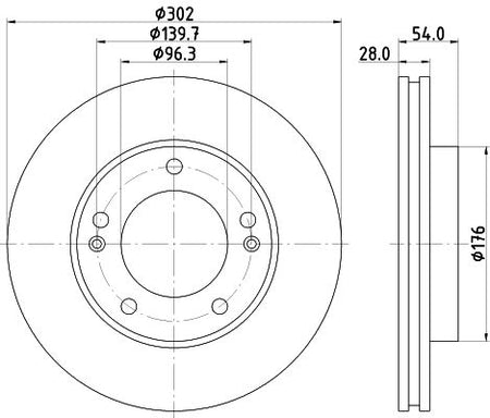 KIA Sorento Brake Disc, Hella OEM, OEM 517123E000 - View 2