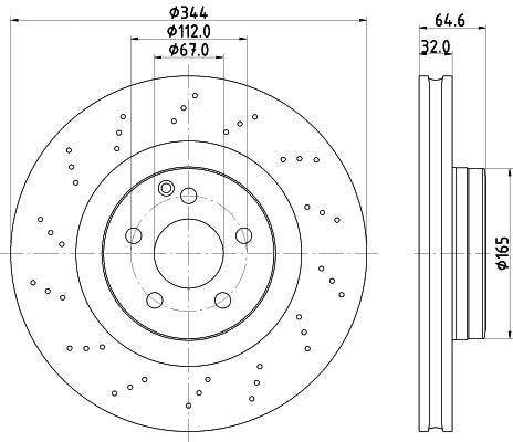 Mercedes-Benz SLK Brake Disc, Hella OEM, OEM 1724210212 - View 4