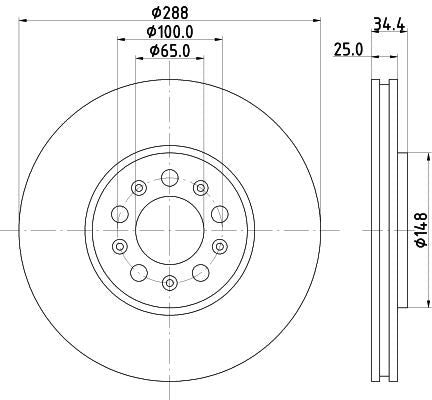 Hella Brake Disc for Skoda & Volkswagen, OEM quality, OEM 1J0615301 - View 2