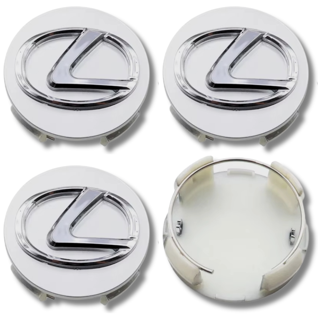 Lexus 62mm Silver 3D plastic Centre Caps Set, set of 4, OEM 42603-30590