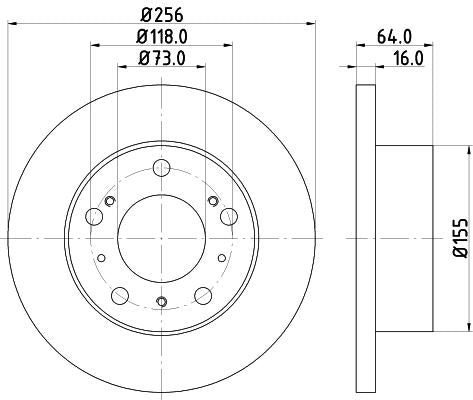 Hella Brake Disc for FIAT, Peugeot & more, OEM quality, OEM 424693 - View 2