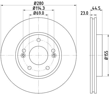 Hella Brake Disc for Hyundai, OEM quality, OEM 517122V000 - View 3
